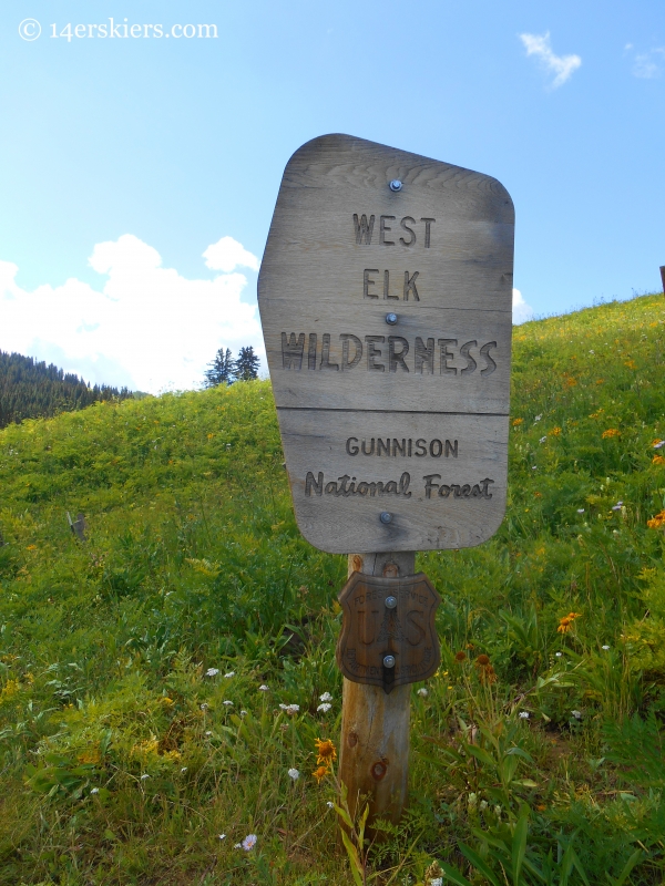 West Elk Wilderness sign near Crested Butte