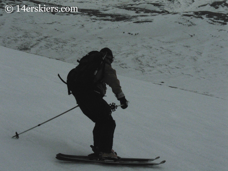 Frank Konsella backcountry skiing on Mt. Bierstadt.