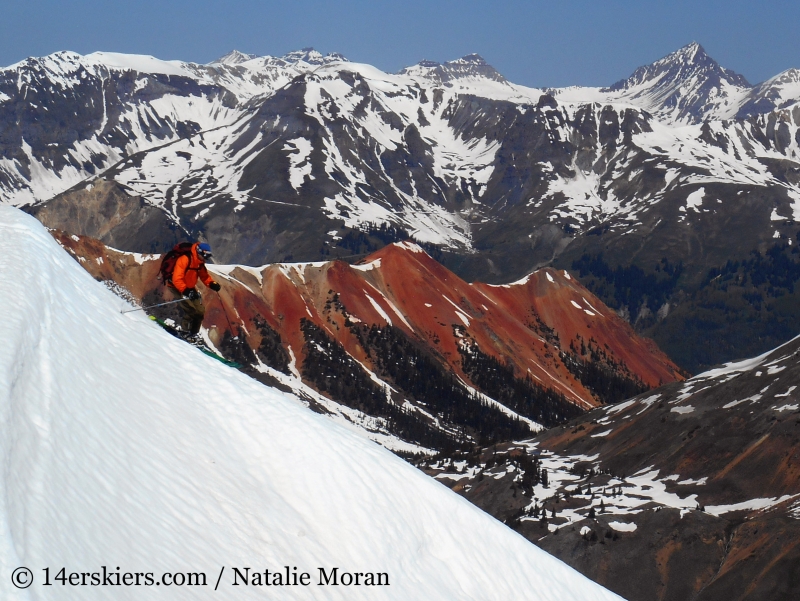 Frank Konsella backcountry skiing on Bonita Peak. 