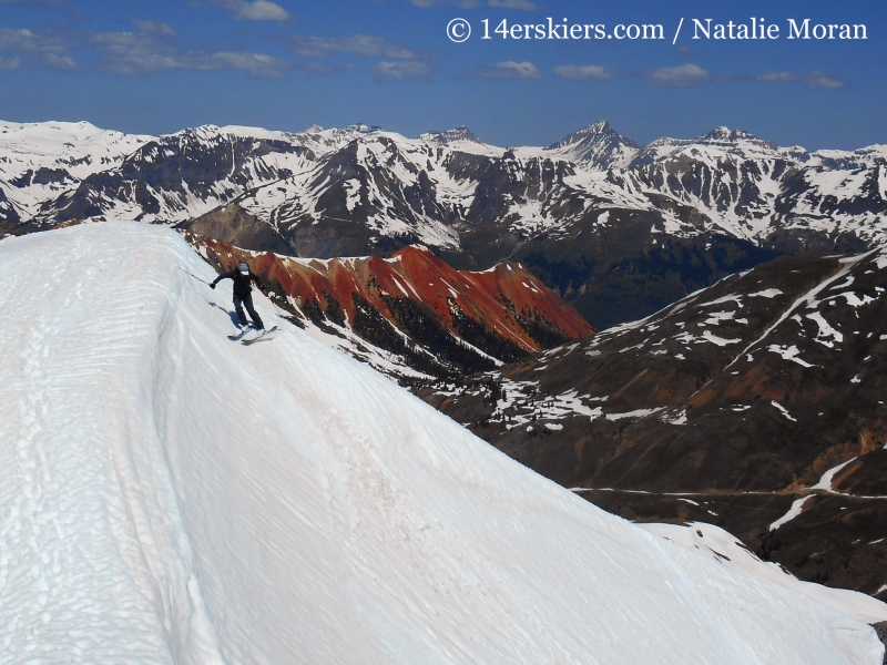 Josh Macak backcountry skiing on Bonita Peak. 