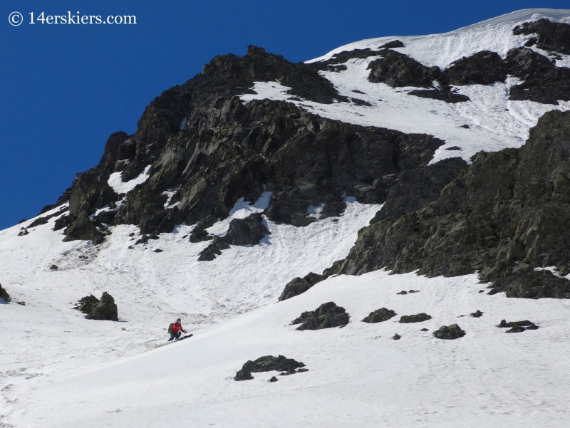 Brittany Konsella backcountry skiing on Bonita Peak.