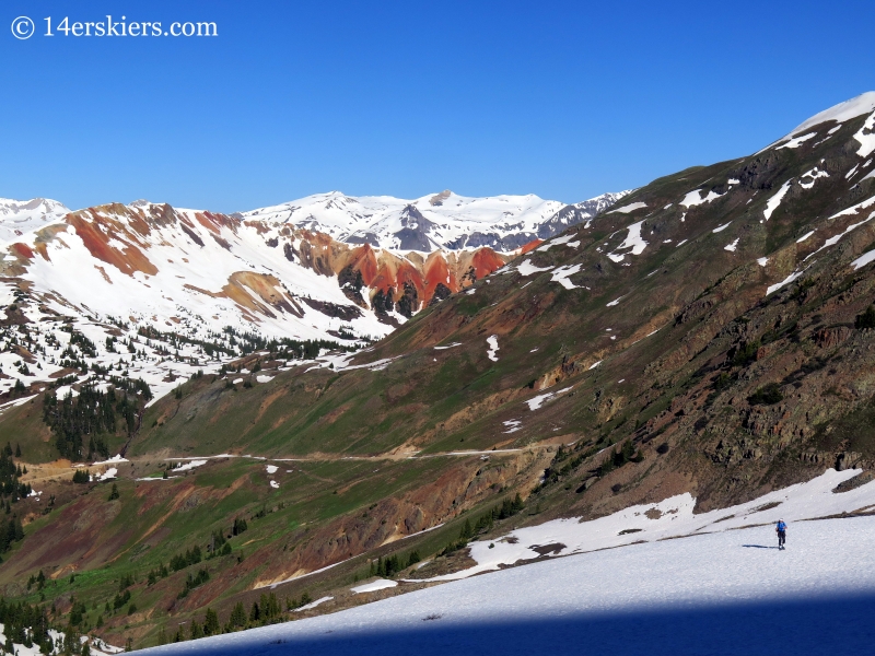 Josh Macak backcountry skiing near Bonita Peak in the San Juans. 