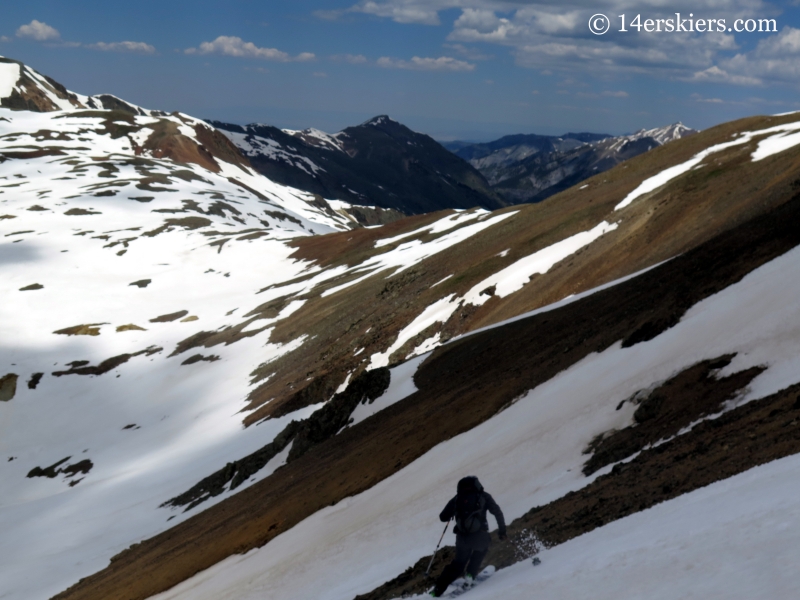 Josh Macak backcountry skiing on Hurricane Peak. 