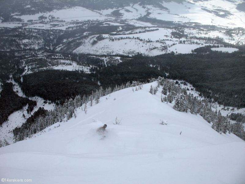 Skiing in bounds and backcountry at Bridger Bowl.