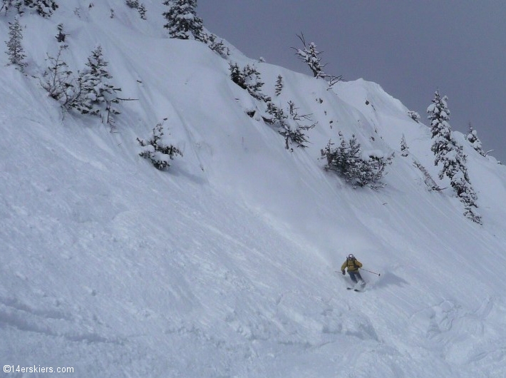 Skiing in bounds and backcountry at Bridger Bowl.