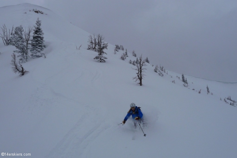 Skiing in bounds and backcountry at Bridger Bowl.