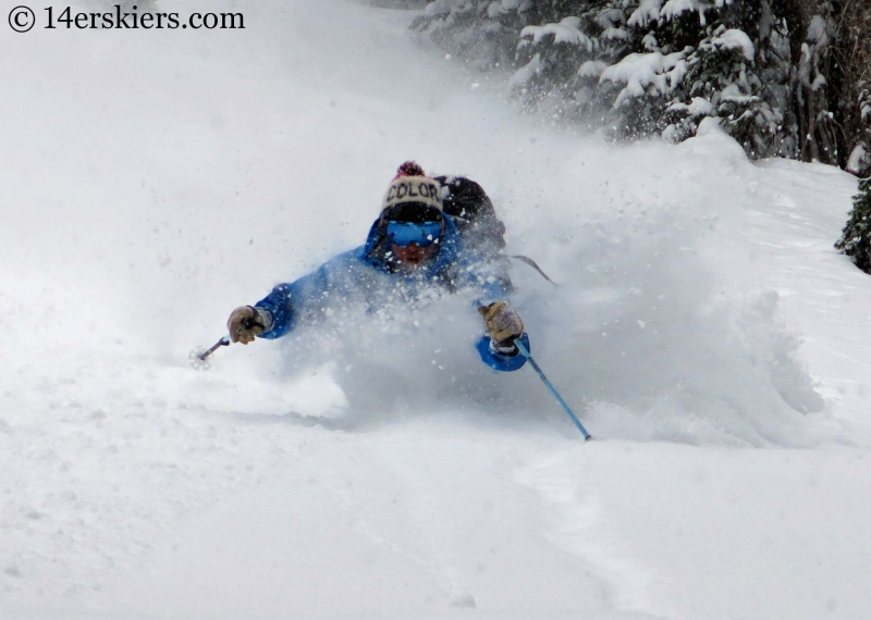 Dave Bourassa getting pow in the Crested Butte backcountry.