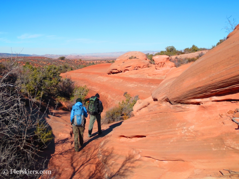 Walking to Lost and Found, canyoneering in Arches National Park. 