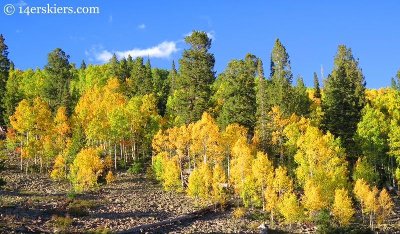 hiking in fall on Carbon Creek near Crested Butte