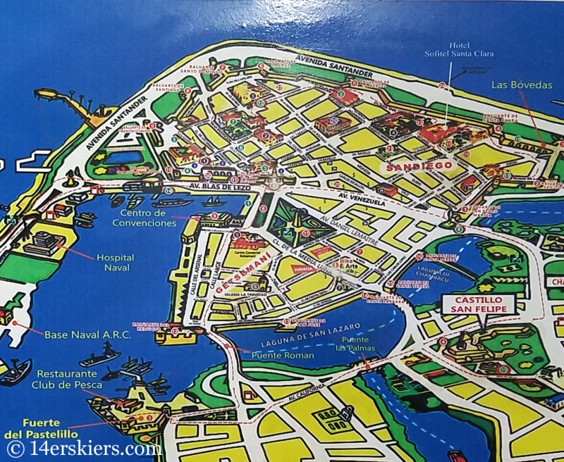 Cartagena Colombia Tourist Map 3698