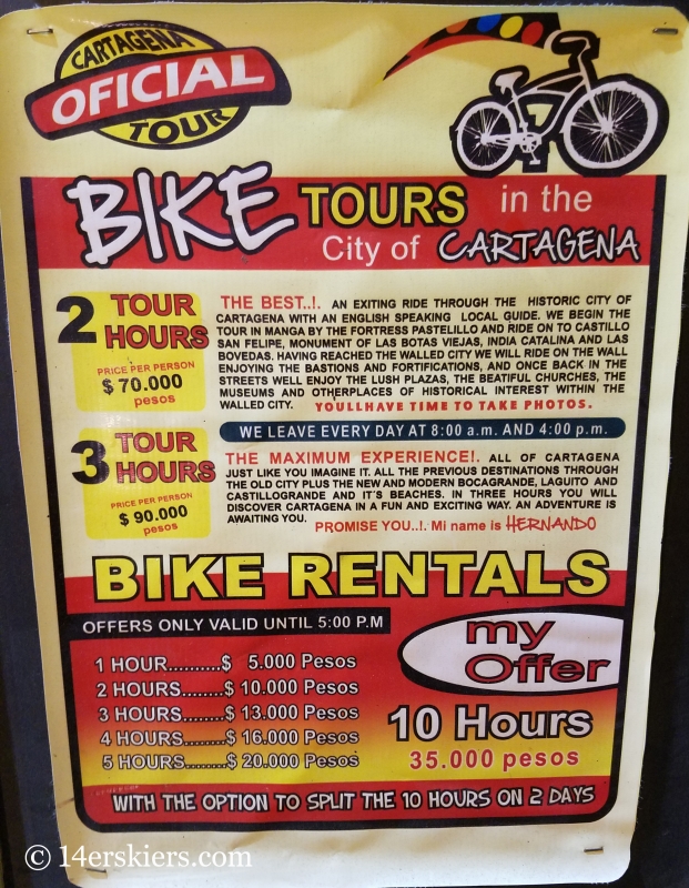 Bike tour of Cartagena