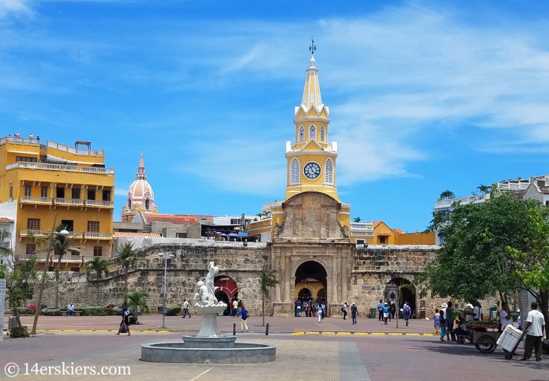 Clock Tower in Old Town Cartagena.