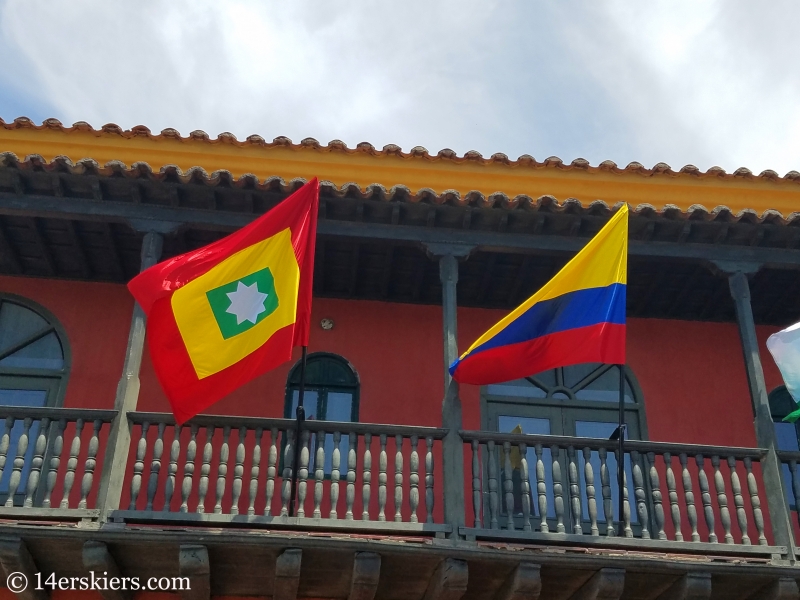 Flags of Cartagena and Colombia