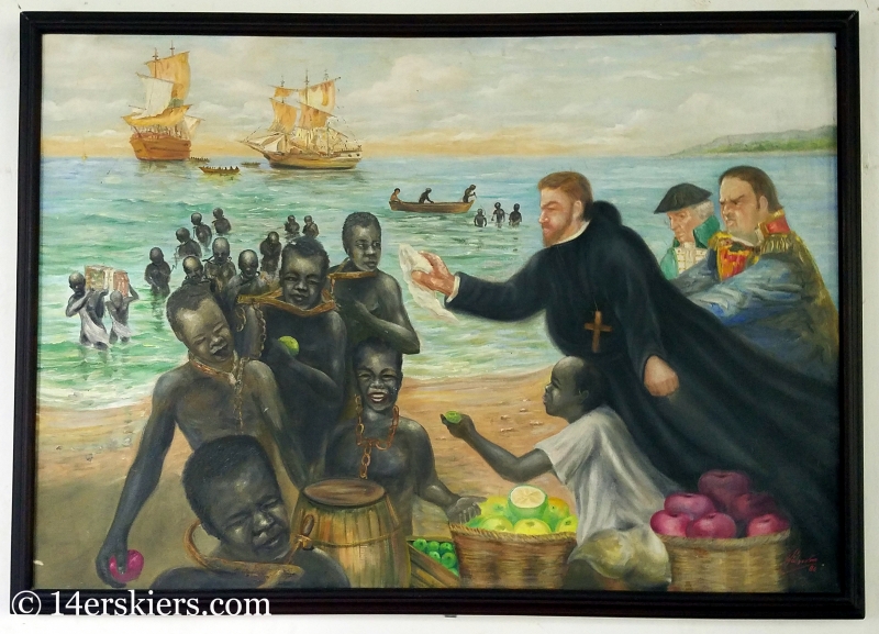 San Pedro Claver painting in Cartagena.