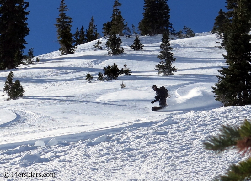 Scott Yoast backcountry snowboarding in Crested Butte