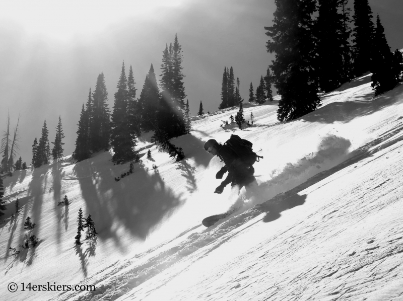 Scott Yost backcountry snowboarding in Crested Butte.