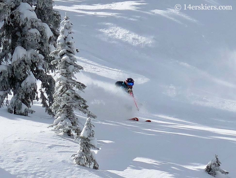 Alex Riedman backcountry skiing in Crested Butte. 