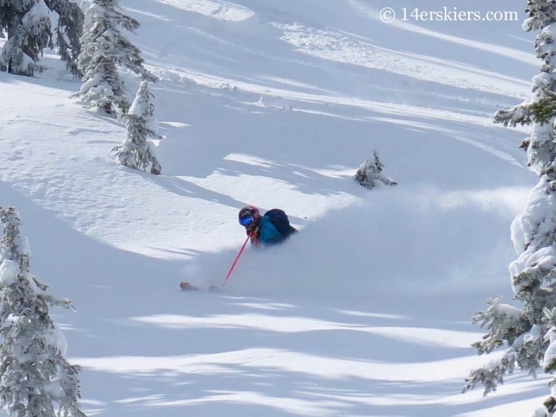 Alex Riedman backcountry skiing in Crested Butte. 