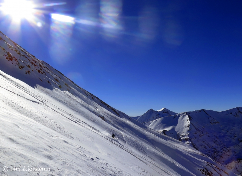 Alex Riedman backcountry skiing in Crested Butte.