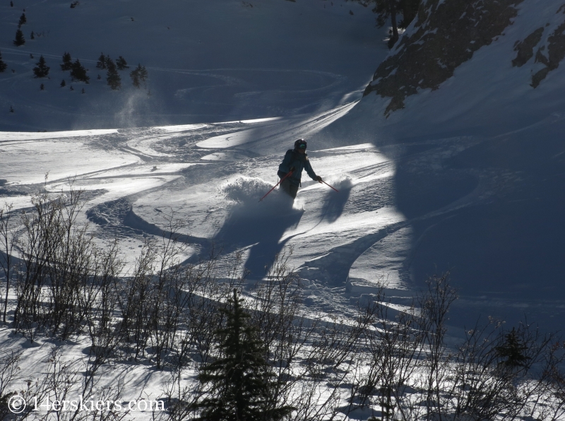 Alex Riedman backcountry skiing in Crested Butte.