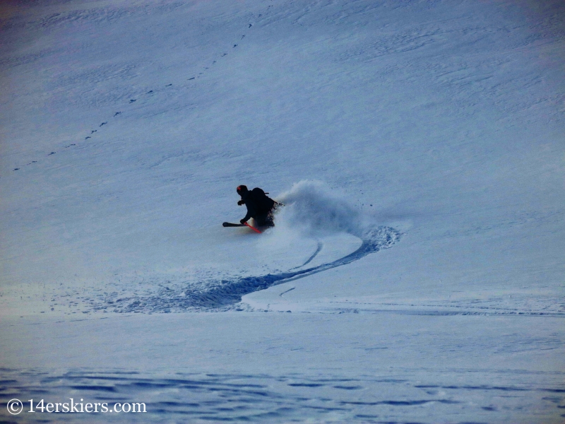 Alex Riedman backcountry skiing in Crested Butte. 