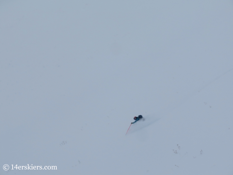 Alex Riedman backcountry skiing in Crested Butte. 