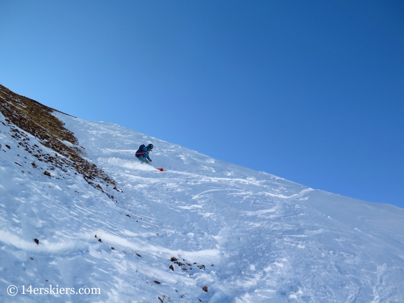 Alex Riedman backcountry skiing in Crested Butte.