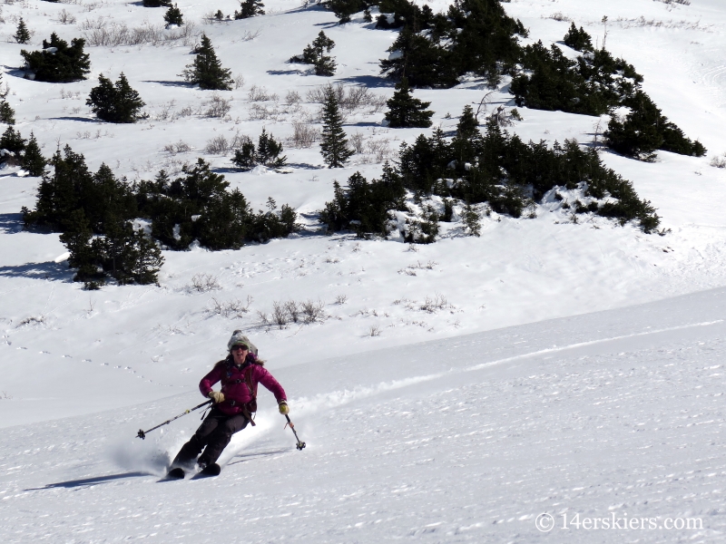 Jenny Veilleux backcountry skiing in Crested Butte