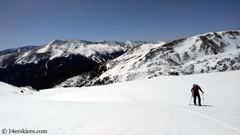 Backcountry skiing Citadel, Colorado.