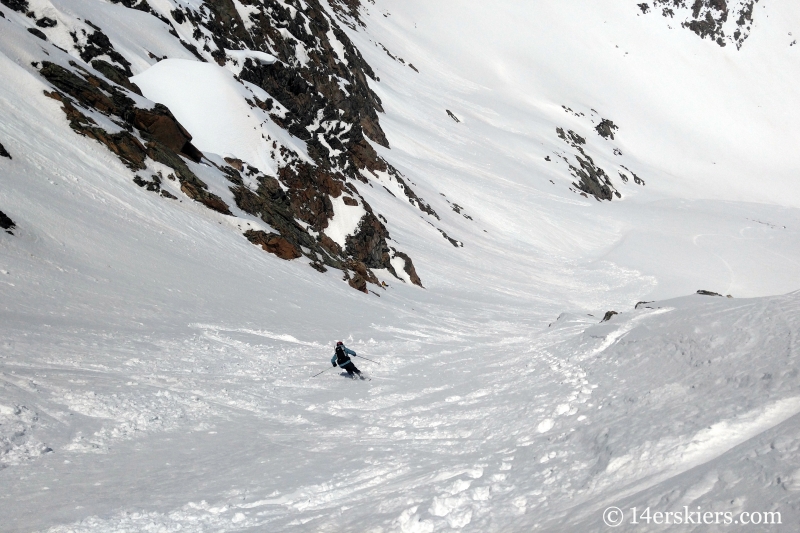 Backcountry skiing Citadel, Colorado.