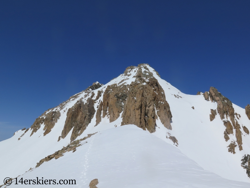 Backcountry skiing Citadel, Colorado.