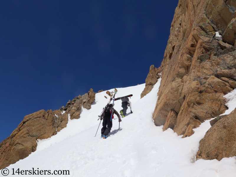 Backcountry skiing Citadel, Colorado.