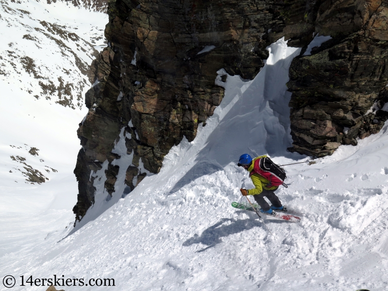 Backcountry skiing Citadel, Colorado.