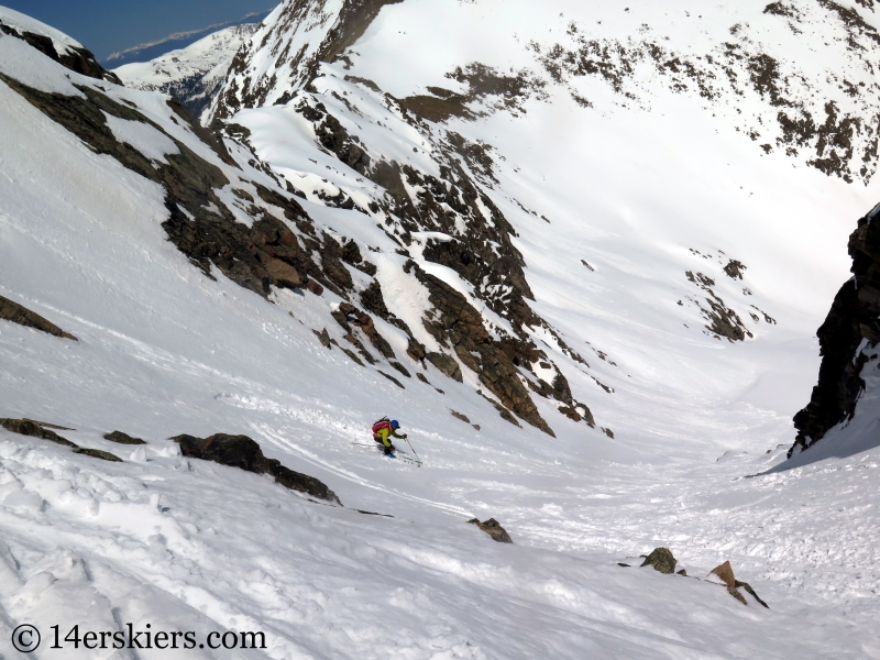 Backcountry skiing Citadel, Colorado.