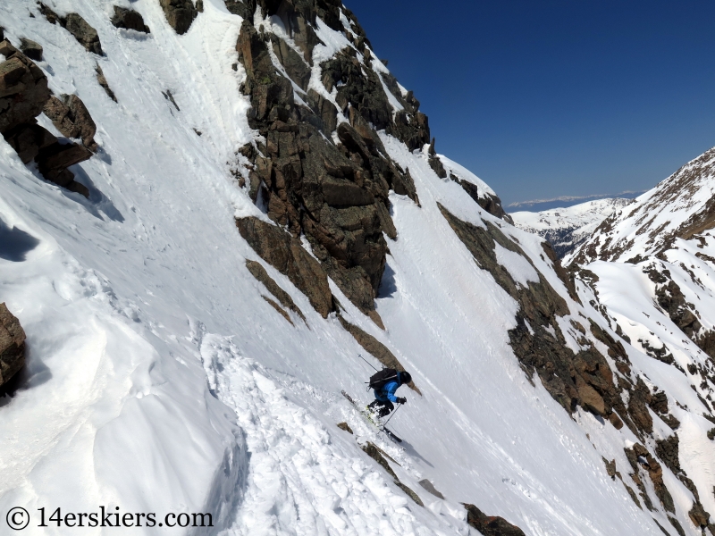 Backcountry skiing Citadel, Colorado.