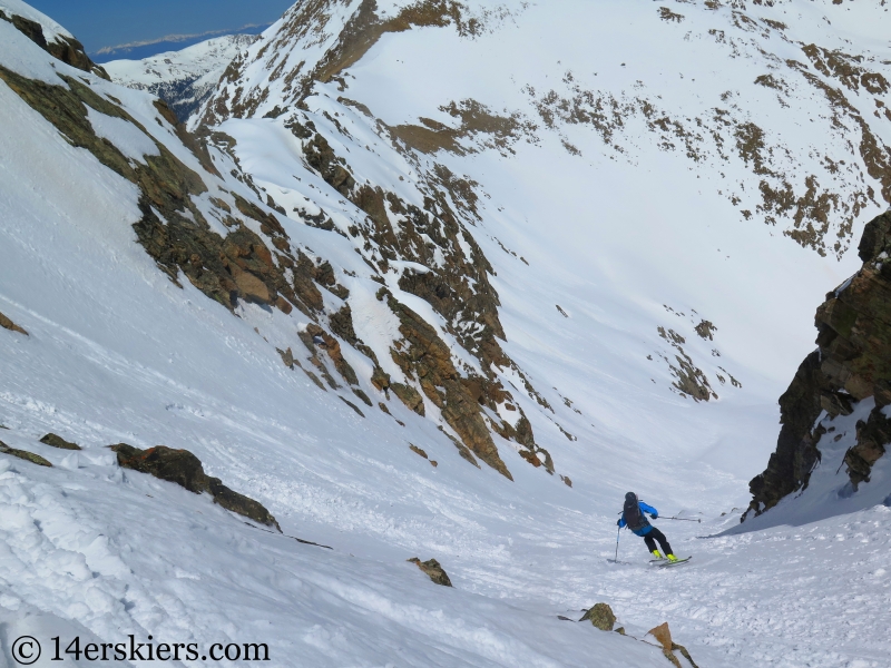 Backcountry skiing Citadel, Colorado.