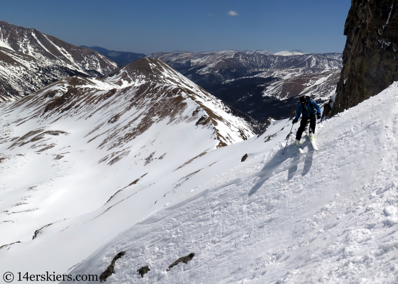 Backcountry skiing Citadel, Colorado.