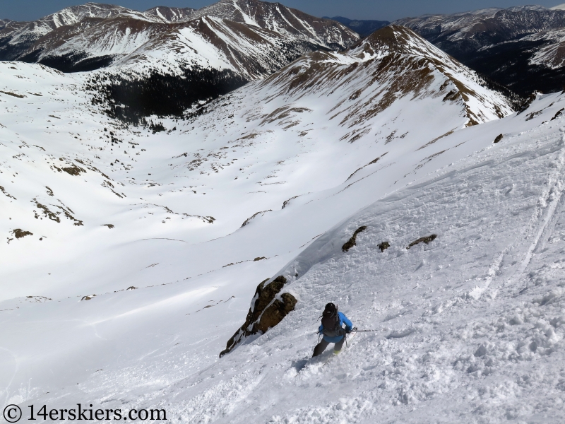 Backcountry skiing Citadel, Colorado.