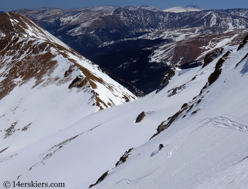 Backcountry skiing Citadel, Colorado.