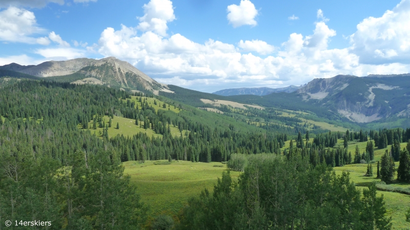 Hiking Cliff Creek trail to Beckwith Pass near Crested Butte, CO.