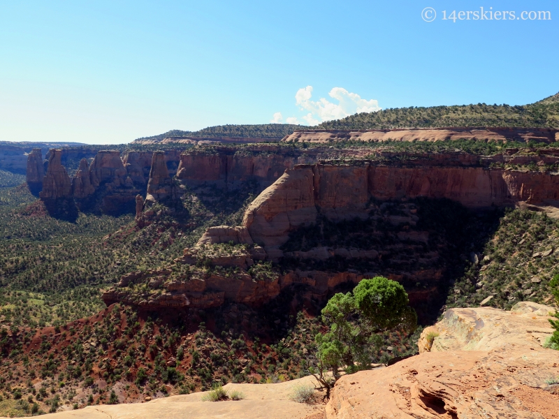 Looking outward from the viewpoint at the end of Otto's Trail at the Colorado National Monument.