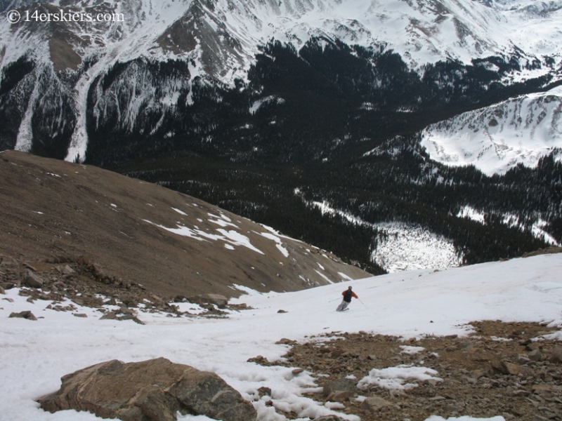 Fritz Sperry backcountry skiing on Mount Columbia. 