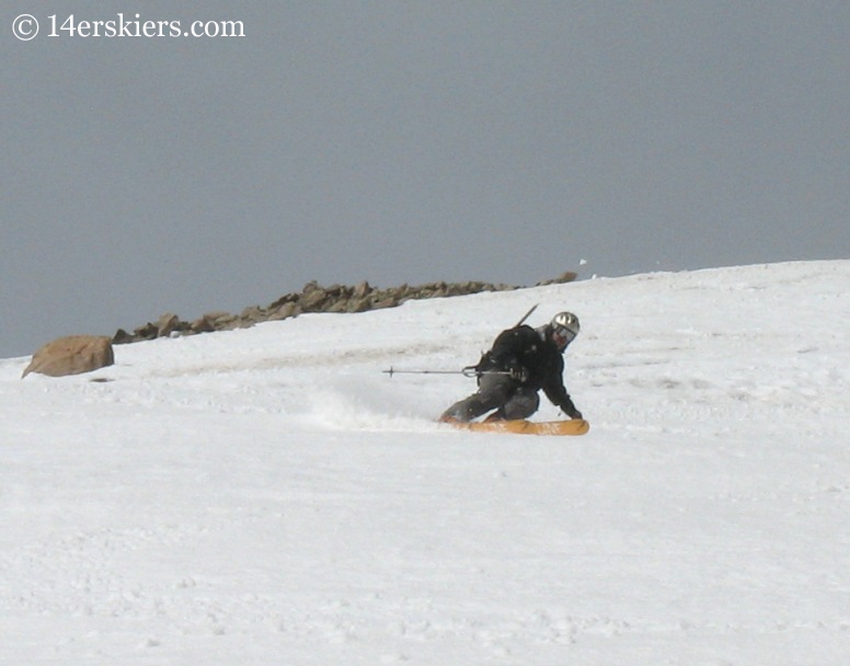 Mark Cavaliero backcountry skiing Mount Columbia.