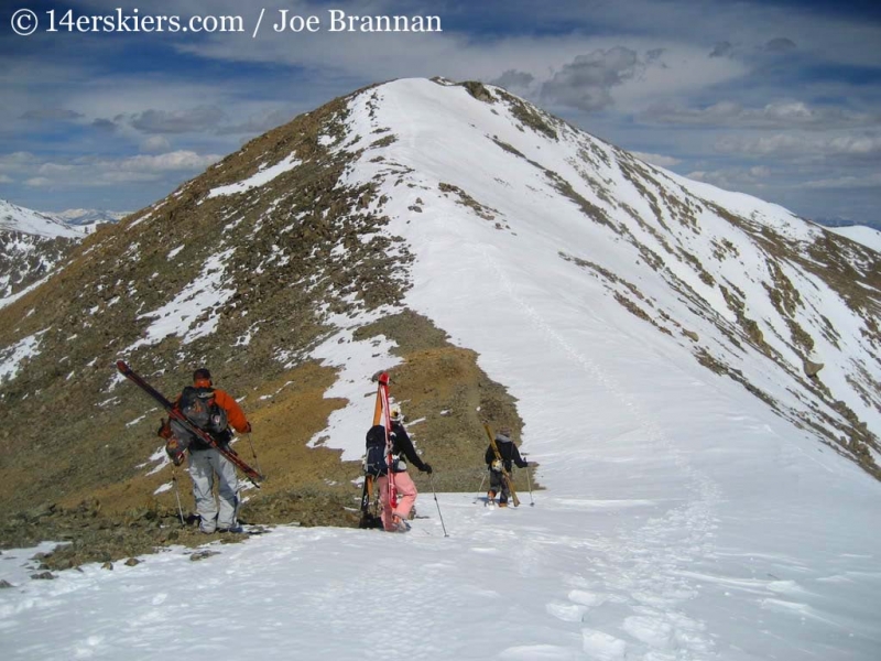 The summit of Mount Columbia - getting ready to ski it!