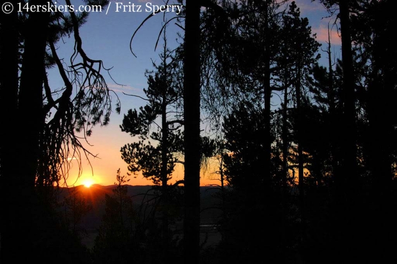 Sunrise while climbing Mount Columbia. 