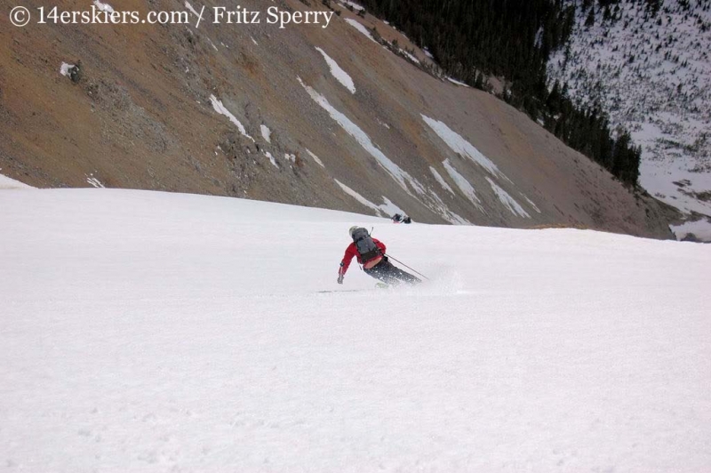 Joe Brannan backcountry skiing on Mount Columbia. 