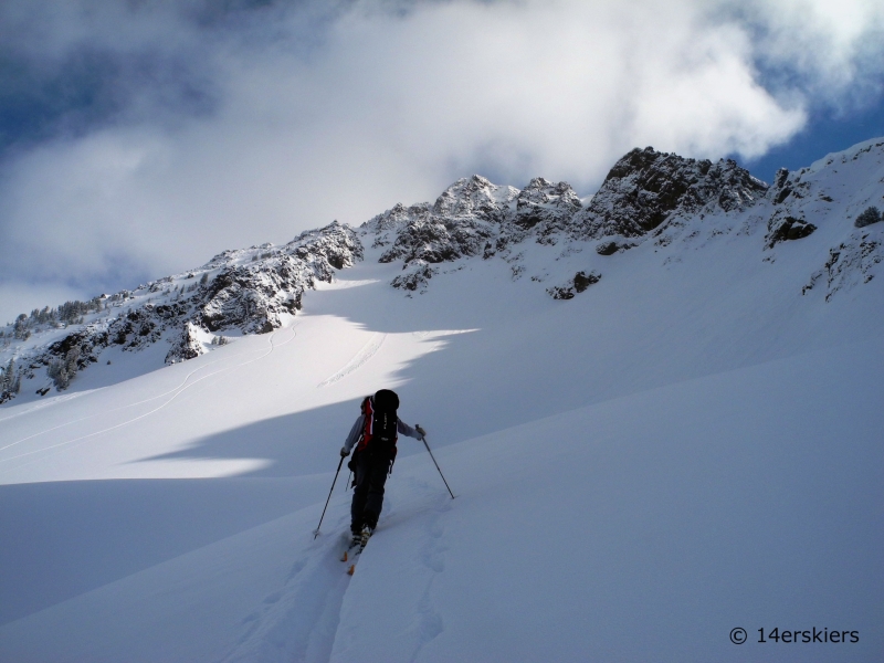 Backcountry skiing near Cooke City