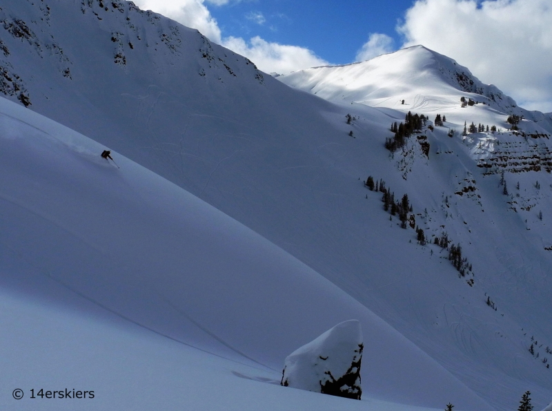 Backcountry skiing near Cooke City