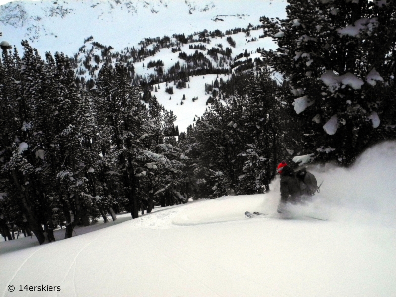 Backcountry skiing near Cooke City