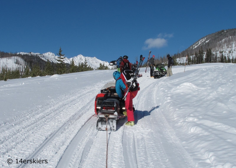 Backcountry skiing near Cooke City